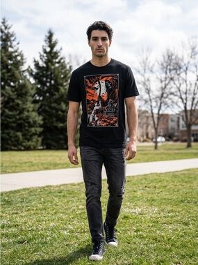 Celebrate Halloween Unisex Medium Black Graphic Spooky Reaper’s T-Shirt EUC